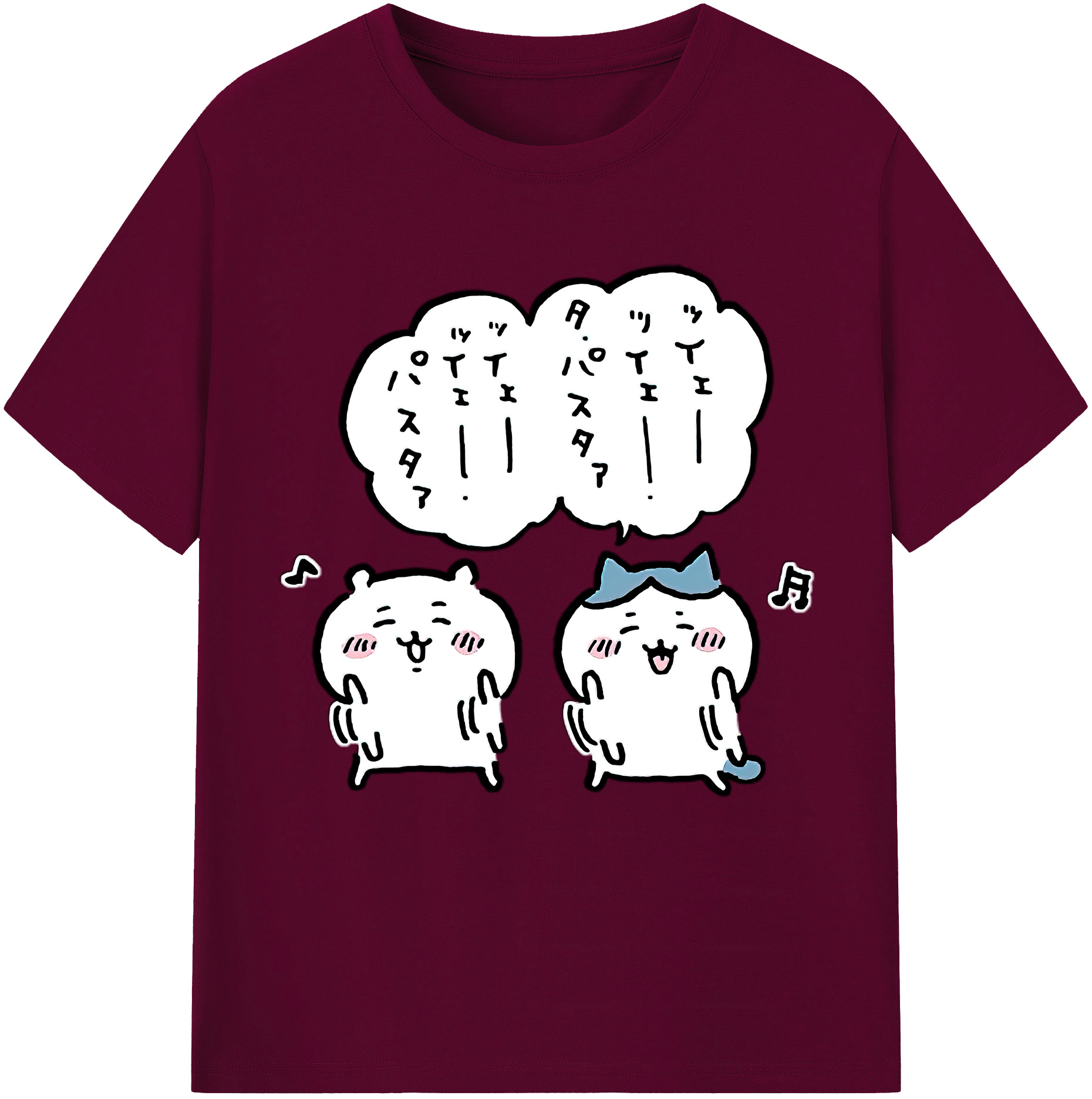（画像用） ちいかわ ハチワレ Chii-kawa hachiware レディースカジュアルプリントTシャツ（綿100％）